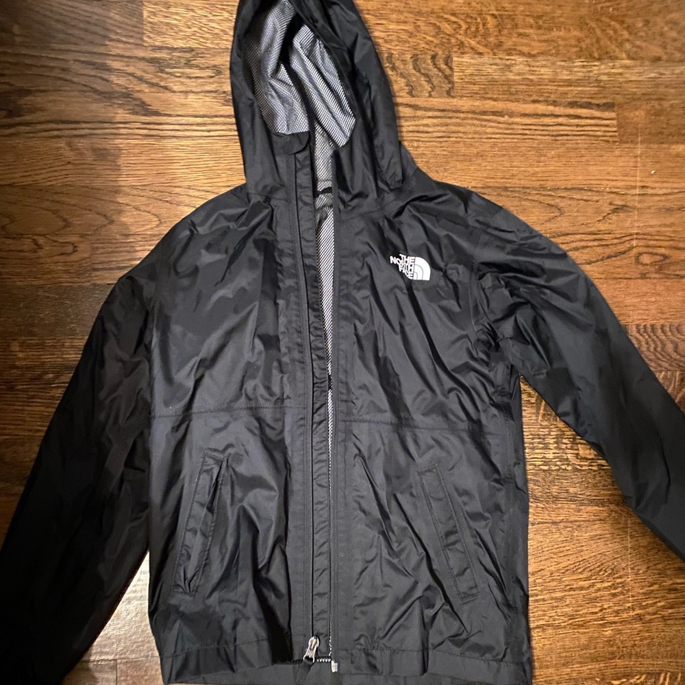 Youth medium black North face light spring/rain jacket